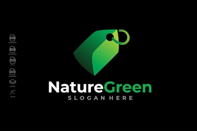 Modernes grünes natur-blatt-logo-design-vorlagenvektor