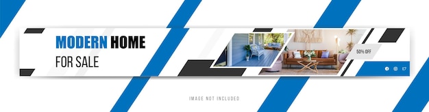 Modernes haus zum verkauf web-banner-template-design premium-vektor