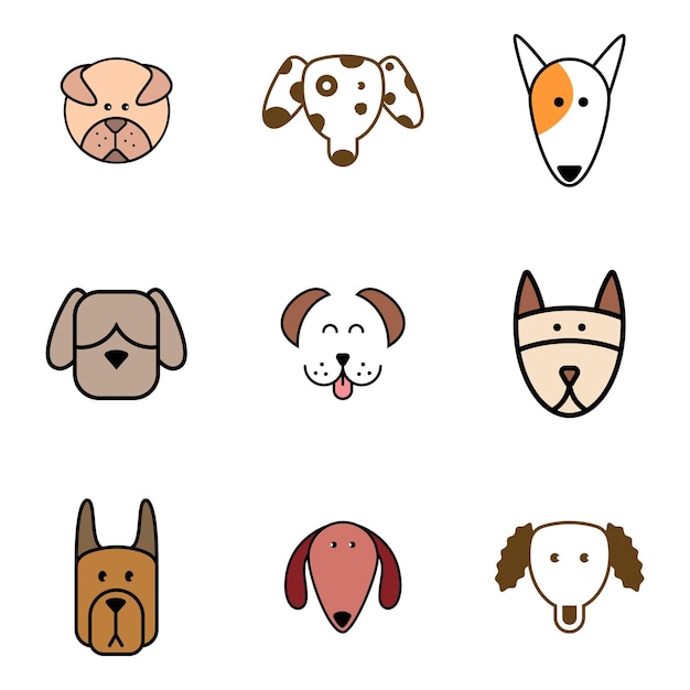 Modernes head pet logo design symbol für katze und hund