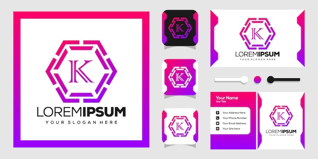 Modernes hexagon-logo-design und buchstaben k