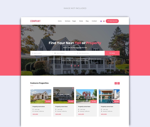 Modernes Immobilien-Landingpage-Vorlagendesign