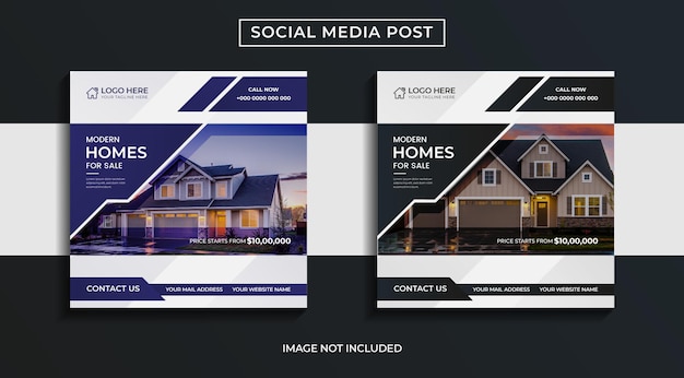 Modernes immobilien-social-media-post-pack-design