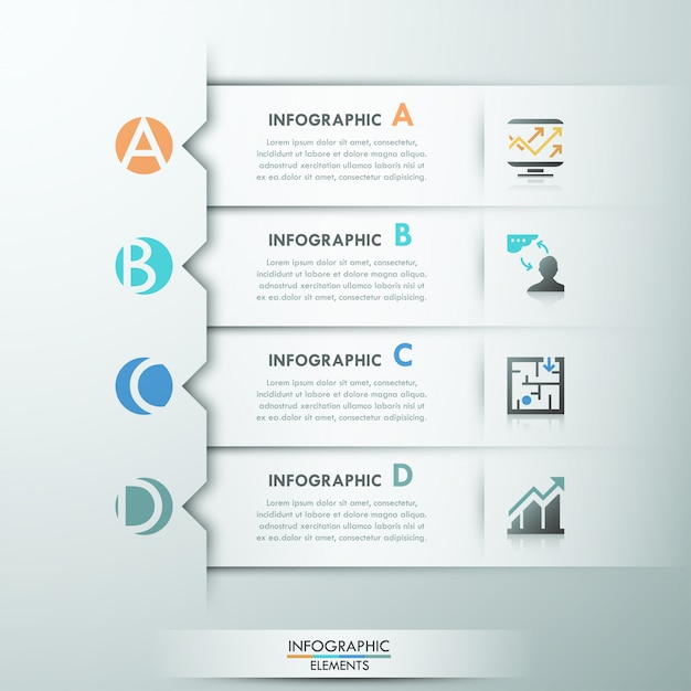 Modernes infografik-optionsbanner mit 4 bändern