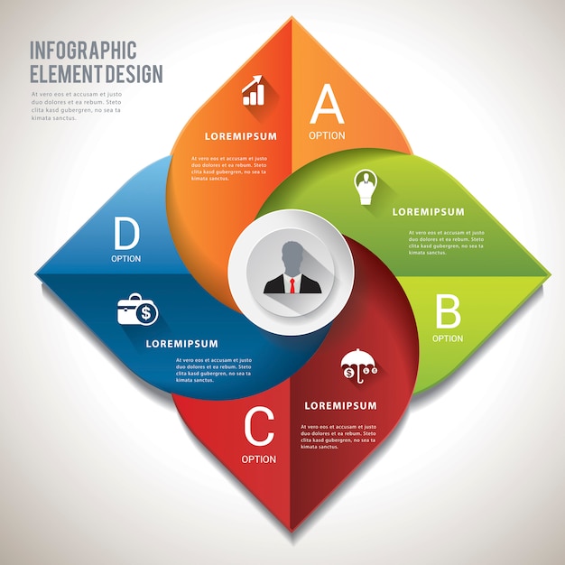 Modernes infographik der busienss-schablone.