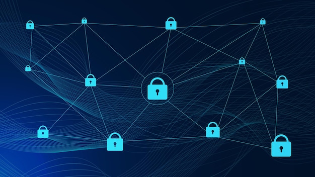 Modernes Internet- und Datensicherheitskonzept-Template-Design. Vektorvorratillustration.