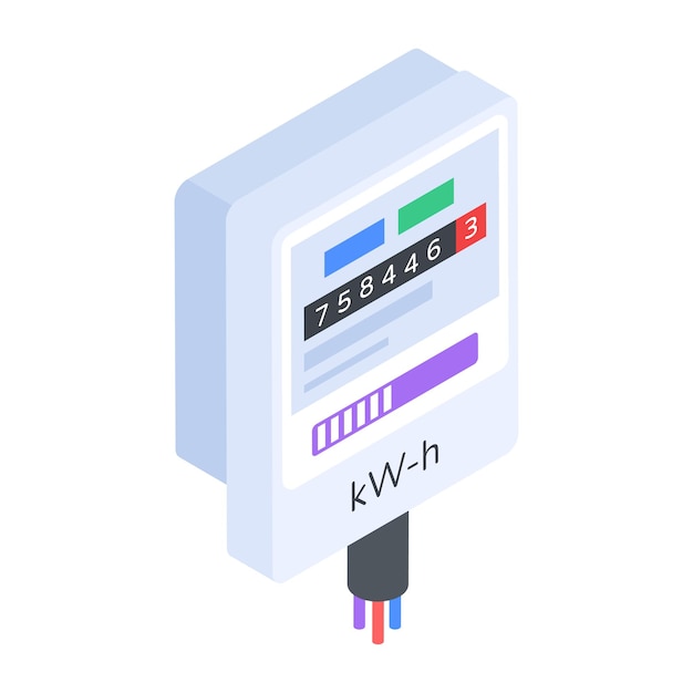 Vektor modernes isometrisches symbol des wattmeters