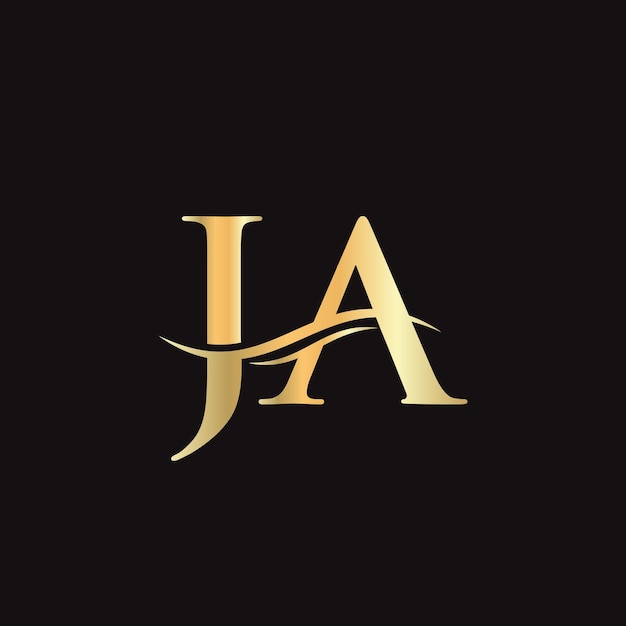 Modernes ja-logo-design für geschäfts- und firmenidentität kreativer ja-brief mit luxuskonzept