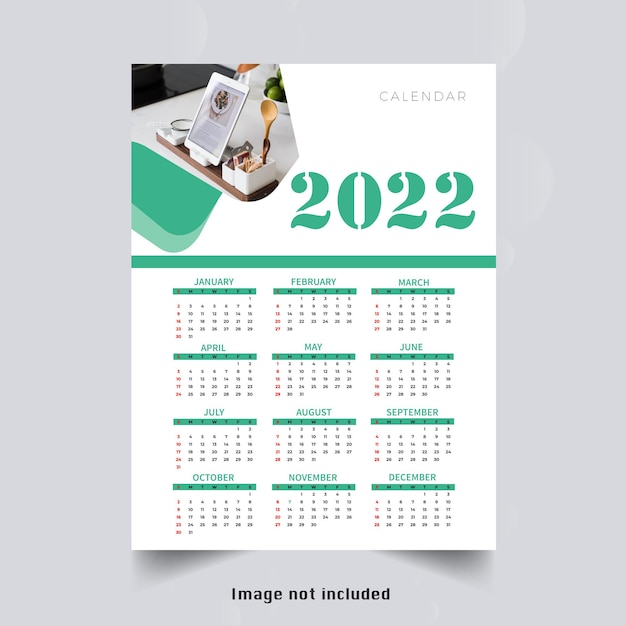 Modernes kalenderdesign für das jahr 2022