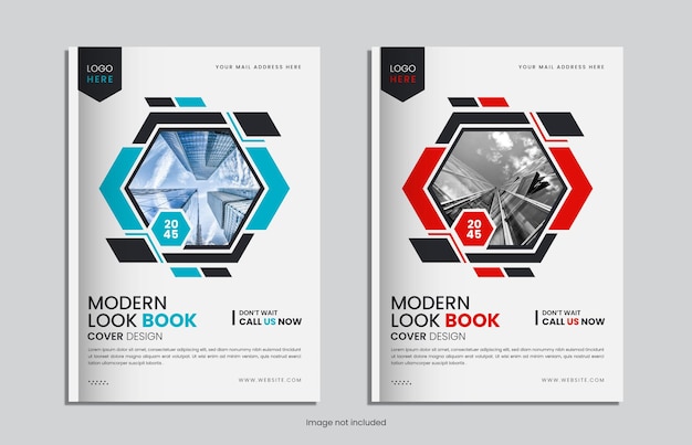 Modernes, kreatives corporate-jahresbericht-cover-set-design mit minimalen formen