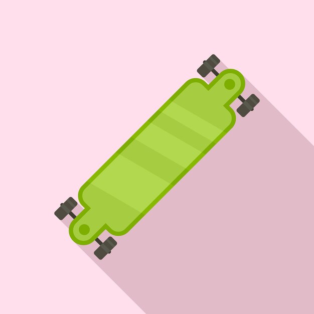 Vektor modernes langes skateboard-symbol flache illustration eines modernen langen skateboard-vektorsymbols für webdesign