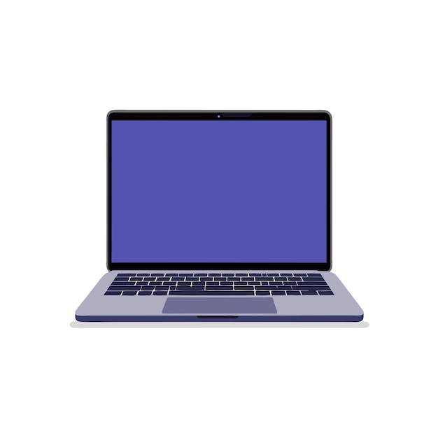 Modernes Laptop-Mockup mit leerer Bildschirmvektorillustration
