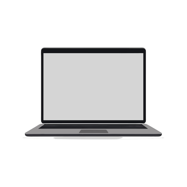 Modernes Laptop-Mockup mit leerer Bildschirmvektorillustration