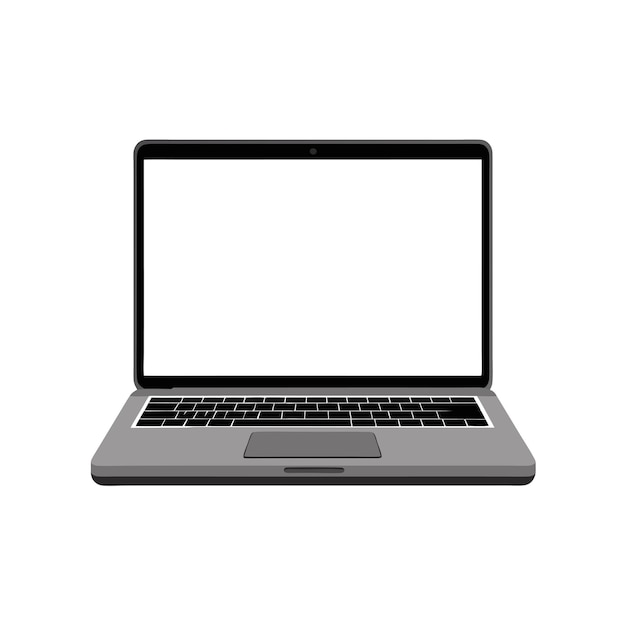 Modernes Laptop-Mockup mit leerer Bildschirmvektorillustration