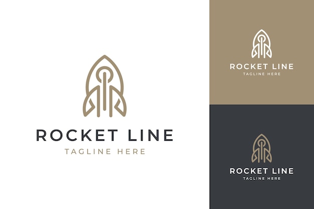 Modernes logo-design der raketenlinie