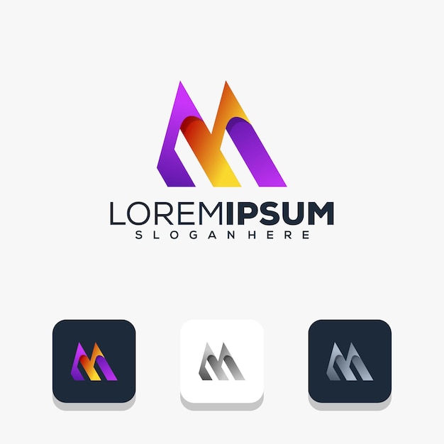 Modernes Logo-Design für den Buchstaben m