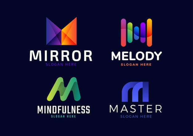 Vektor modernes m initial gradient adaptives logo-set