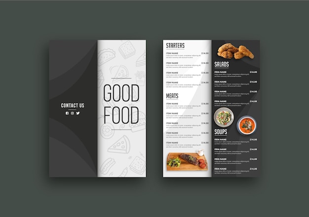 Modernes Menü-Design in Restaurants