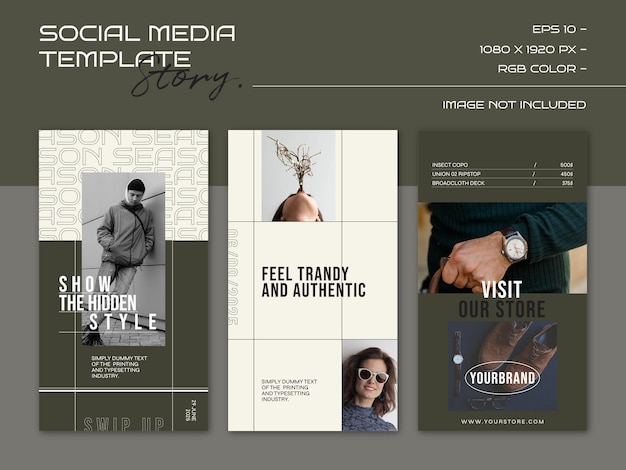 Modernes minimalistisches Modedesign für Social-Media-Story-Vorlage