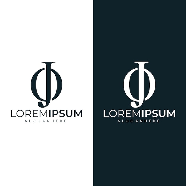 Modernes, minimalistisches oj letter logo design