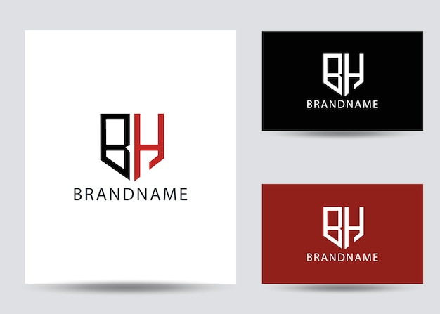 Modernes monogramm anfangsbuchstabe bh-logo-design-vorlage