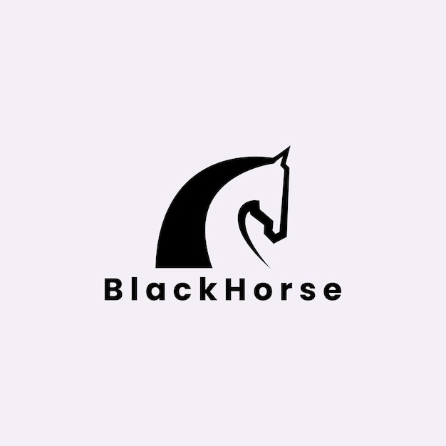 Vektor modernes pferdekopf-logo mit schwarzer farbe
