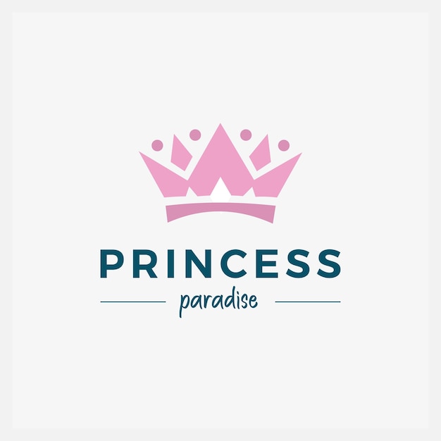 Modernes pink crown logo und symbolvorlage illustrationssymbol minimalistisch