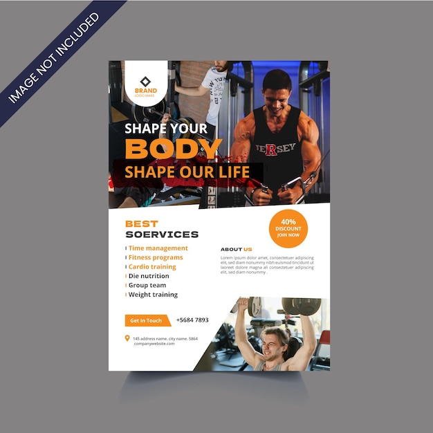 Modernes professionelles flyer-vorlagendesign für fitness-studio