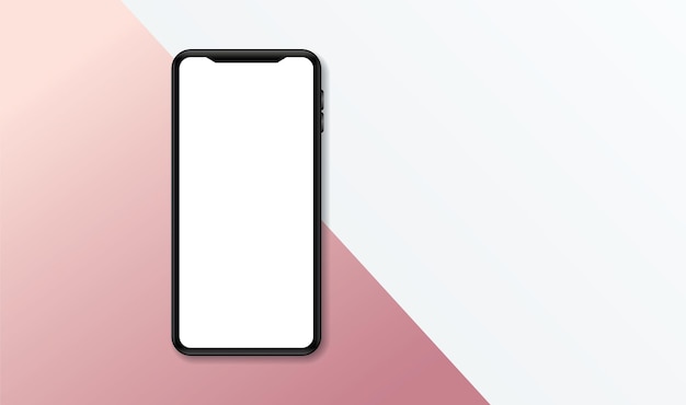 Vektor modernes rahmenloses smartphone mock-up mit leerem weißen bildschirm