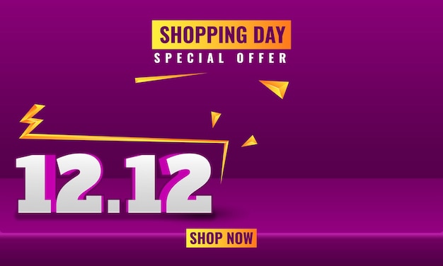 Modernes realistisches 12.12 verkauf shopping day banner