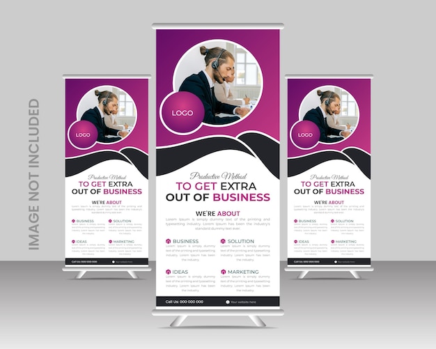 Modernes Roll-Up-Stand-Banner-Vorlage-Design