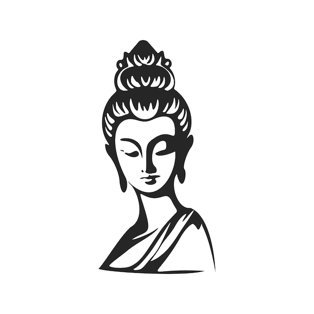 Modernes Schwarz-Weiß-Logo eines großartigen ruhigen Mädchens