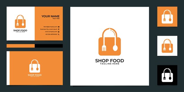 Modernes shop food logo und visitenkarte