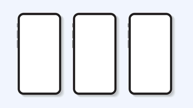 Modernes smartphone mit tasten-mockup-illustration für social-media-werbung