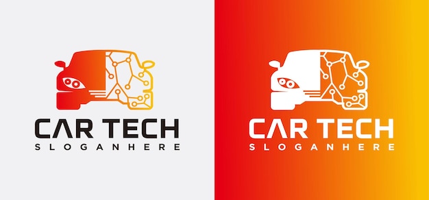 Modernes tech-auto-logo-template-design logo-vektor, auto-technologie-logo, performance-tuning.