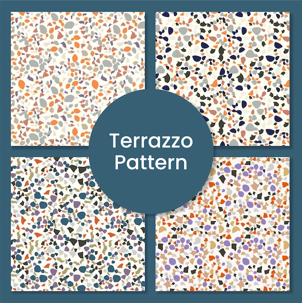 Modernes und abstraktes Terrazzo-Musterset