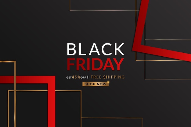 Modernes und einfaches black friday-verkaufsbanner mit abstrakten formen