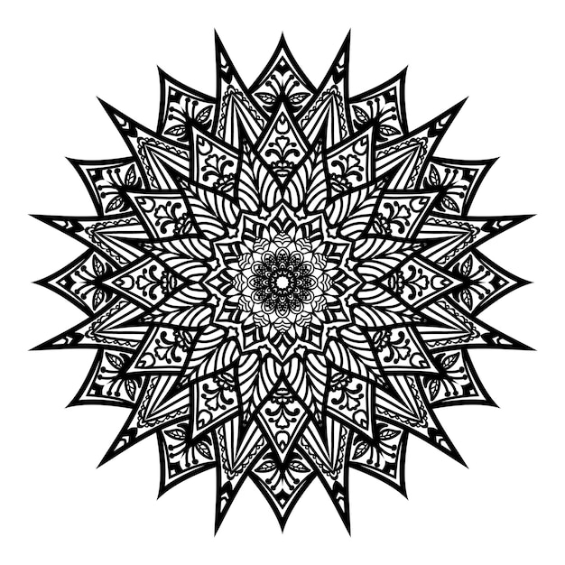 Modernes und einzigartiges schwarzweiss-mandala