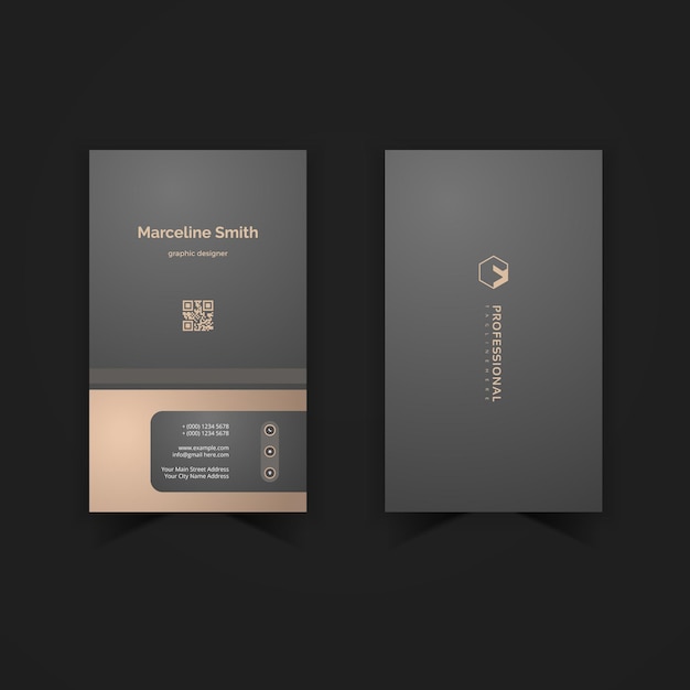Modernes und elegantes Visitenkarten-Design in Gold und Grau