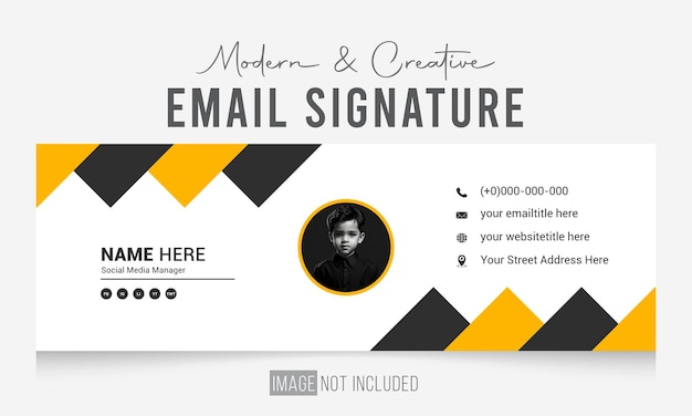 Vektor modernes und kreatives design von e-mail-signaturvorlagen