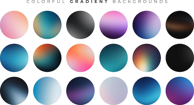 Modernes und lebendiges Gradient-Design-Set für App-Benutzeroberflächen im Vektor-EPS-Format