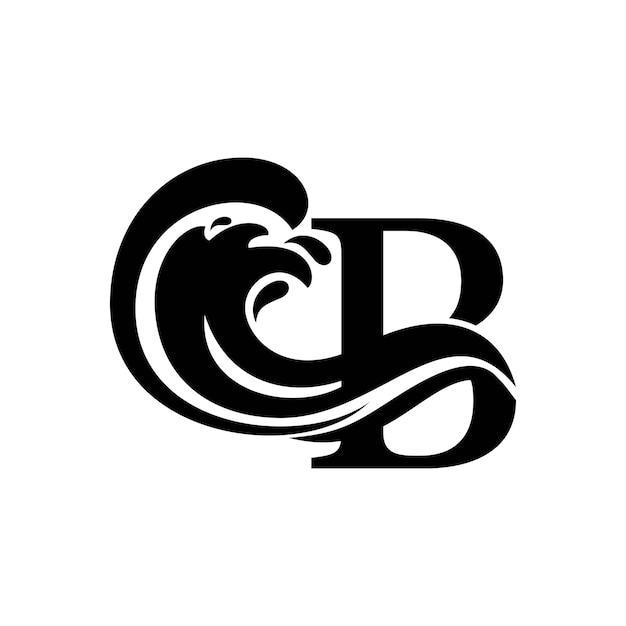 Vektor modernes und luxuriöses wellenkombinations-schriftzug-design-logo