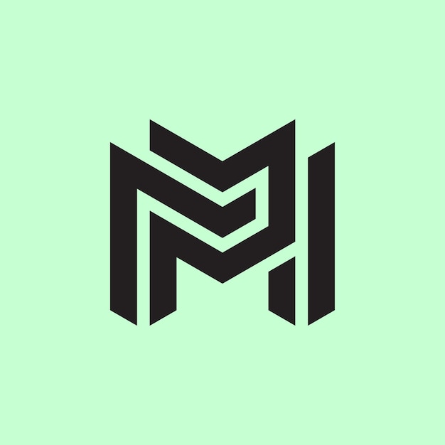 Modernes und minimalistisches Anfangsbuchstabe PM- oder MP-Monogramm-Logo
