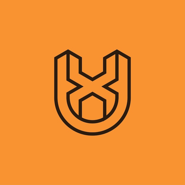 Vektor modernes und minimalistisches anfangsbuchstabe ux- oder xu-monogramm-logo