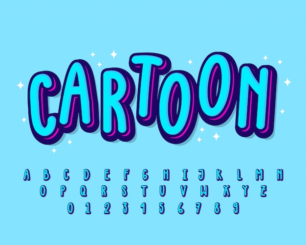 Modernes und niedliches Cartoonalphabet
