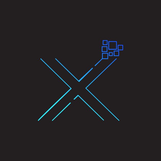 Vektor modernes x-tech-logo-design