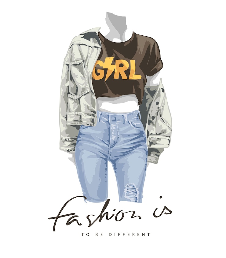 Vektor modeslogan mit mode-mannequin