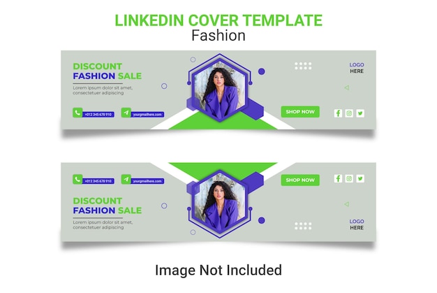 Modeverkauf social media linkedin-cover-design-vorlage.