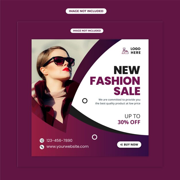 Vektor modeverkauf social-media-post und web-banner-vorlage
