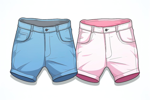 Vektor modische shorts design technische skizze casual shorts flachskizze vektorzeichnung strandbereit