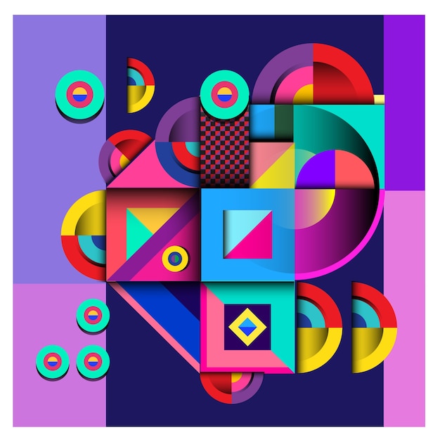 Modisches geometrisches Memphis-Elemente buntes Design